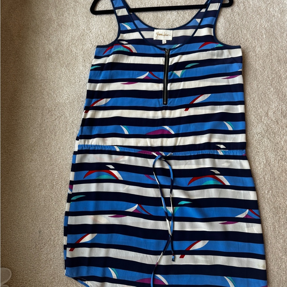Yumi Kim Navy and Blue Striped Dress